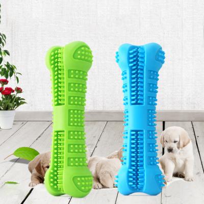 China Amazon New Bone Shape Bone Shape Toothbrush Dog Toothbrush Stick Rubber Bone Sustainable Pet Molar Stick for sale