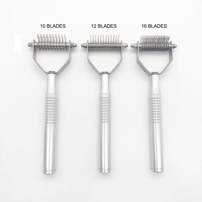 China One-hand price most popular tool stainless steel dog undercoat rake sustainable deshedding slicker brush for sale