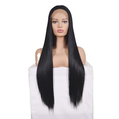 China Factory Wholesale Custom Body Wave Europe And America Wigs Hair Lace Front Black Straight Hair Wigs for sale