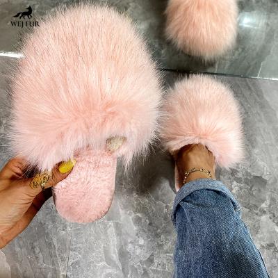 China Lightweight High Quality Soft Ladies Winter Plush Fur Slippers Home Fur Slides Sandals For Women for sale