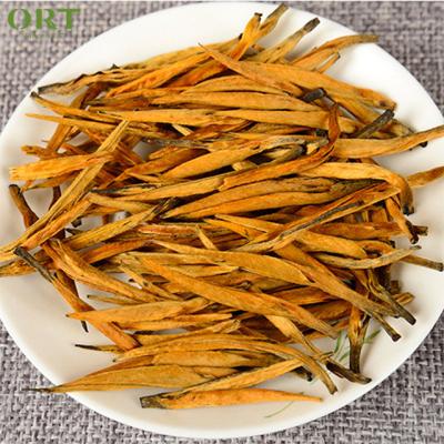 China Golden Tips Dianhong Jin Zhen Black Tea Yunnan Needle Loose Tea for sale