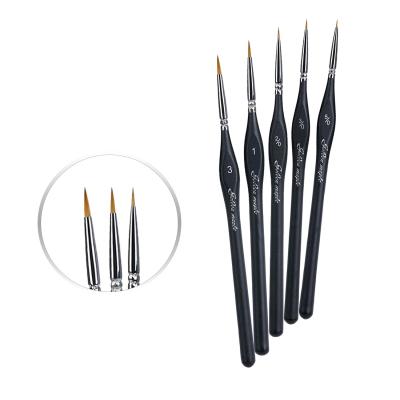 China Gold Artist Fine Detail Paint Oil/Maple 5pcs Watercolor/Acrylic Paint Brush Synthetic Micro Brushes for Painting Wood Mini Fine Art Paint Brush for sale