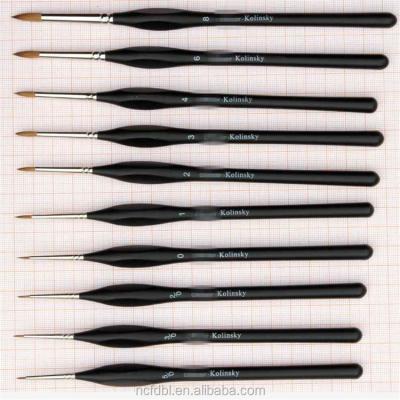 China For Artist Paintbrushes Kolinsky Acrylic Miniature Sand Hair Hook Liner Brushes for sale