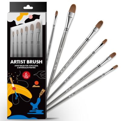 China Professional Acrylic Paint Brushes Kits Weasel Professional Hair Brush Oil Watercolor Artist Painting Brushes Set for sale