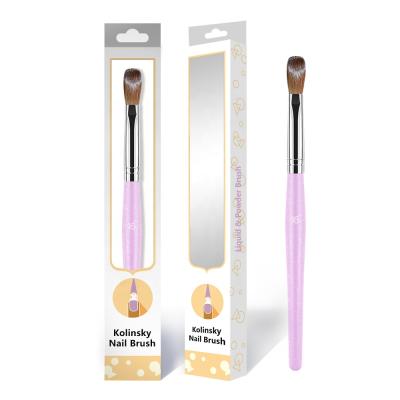 China NAIL Pure Kolinsky Nail Art Brush With Different Size Purple Round Handle Nail Brushes Acrylic Nail Brushes for sale