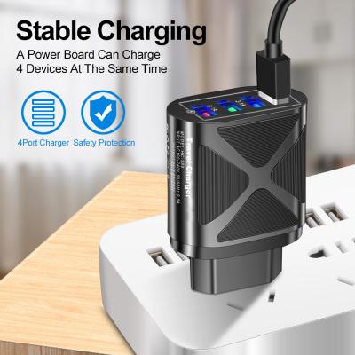 China HD-CC-BK389B 4 USB Mobile Phone Travel Charger for sale