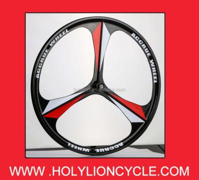 China 700C Magnesium Alloy Road Bike Wheel Magnesium Alloy Bicycle Wheels/3Spoke-W-SS009 for sale