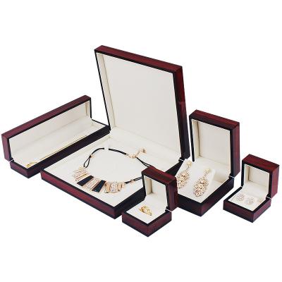 China Handmade Custom Girls Rings Wholesale Luxury Wooden Jewelery Gift Packaging Box Earring Necklace Jewelry Storage Display Boxes With Logo for sale