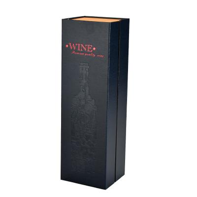 China Wholesale Custom Disposable Paper Wine Simple Gift Box Single Bottle Cardboard Packaging Box for sale