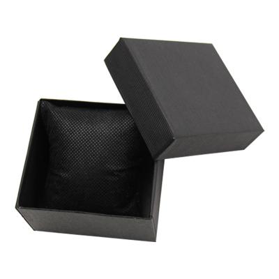 China Black Luxury Simple Watch Gift Paper Packaging Box OEM Custom Logo Watch Storage Display Packaging Box Customize Watch Storage Box man with pillow for sale