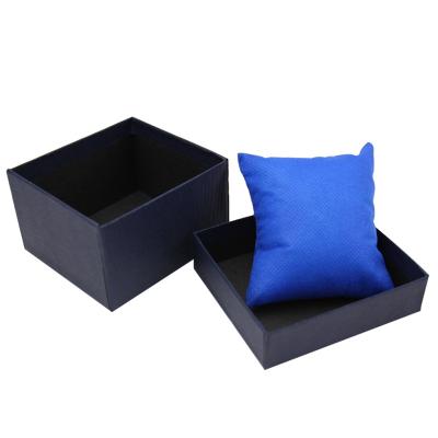 China Custom Logo Design OEM Design Watch Storage Display Storage Box Blue Luxury Simple Luxury Blue Watch Packaging Box Customize Storage Box man watch with pillow for sale