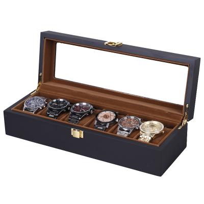 China Fashionable high quality custom made luxury leather ladies brown velvet watch packaging watch packaging gift box with pillow for sale