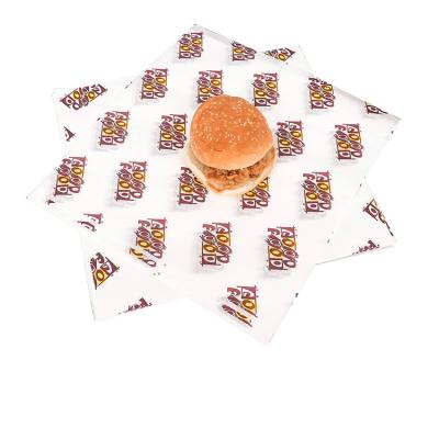 China Custom Printed Wax Paper Reusable Shawarma Wrapping Hamburger Sandwich Logo Food Greaseproof Wrapping Paper for sale