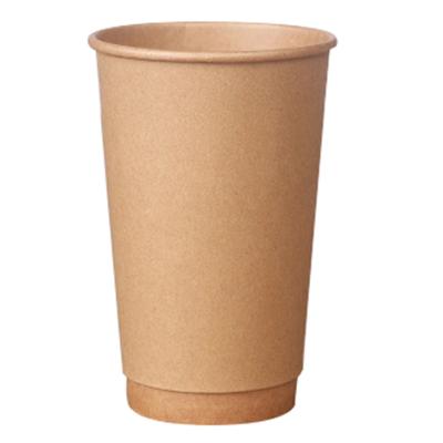 China Biodegradable personalized custom printed double wall logo and size kraft paper coffee mug with lid for sale