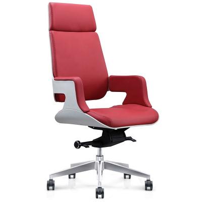 China (Size) High Back White And High Back Executive Red Boss Office Adjustable Comfortable Leather Chair for sale