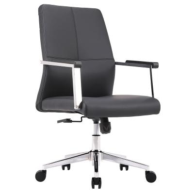 China (Height)Adjustable Black Leather PU Chair In Office Computer Desk Chair for sale