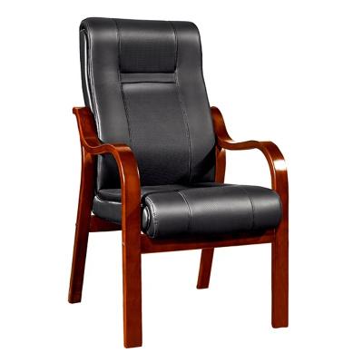 China 2021 Wooden Frame Traditional Style PU Leather Seating Four Legs Meeting Room Training Conference Chair For Office for sale