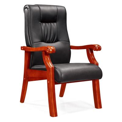 China Other 4 Leg Wooden Meeting Room Chair With PU Leather And High Density Sponge Seating Cushion For Visitor Room for sale