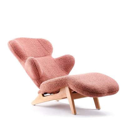 China Nordic Luxury Recliner Pink Adjustable Teddy Fabric Leisure Lounge Princess Style Home Furniture Foldable (Waist) Chair for sale