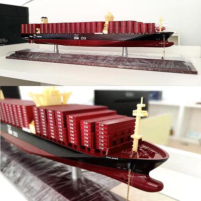 China Europe Cruise Cargo Container Ship Model Shipping Container Wooden Miniature Scale Model Ships Ship Models Gift for sale