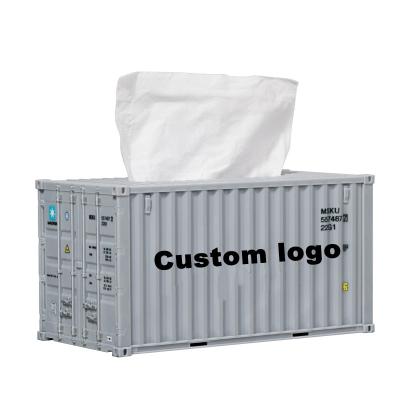 China Contemporary Custom Keepsake Corporate Gift With Logo Luxury Business Other Gifts And Crafts Scale Shipping Container Tissue Model Box for sale