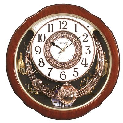 China DILING style gold round pendulum nice home big size high quality antique wall clock decorative plastic silent wall clock for sale