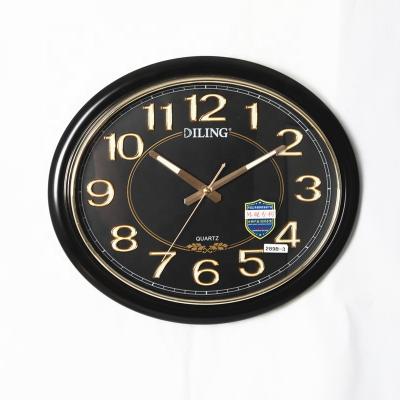 China Custom LUMINOVA high quality logo silent 3d digital night DILING quartz clock wall clock luminous classic oval hanging for sale