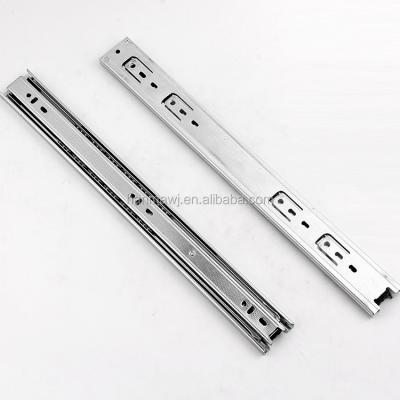 China 3 Times Roller Bearing Slide Modern Open Telescopic Drawer Channel Soft Narrow Push Cabinet Drawer Slides for sale