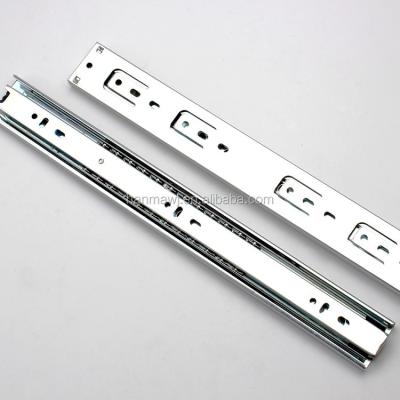 China Modern 3 Fold Ball Bearing Drawer Runners Full Extension Side Mount Push To Open Drawer Slides for sale