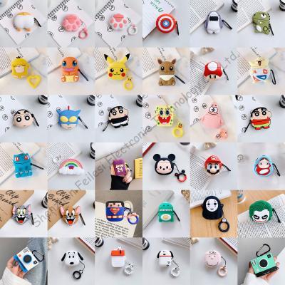 China 3D Cartoon 3D Cartoon Silicone Earphone Case Cover For Aipods Cardboard Silicone Case for sale