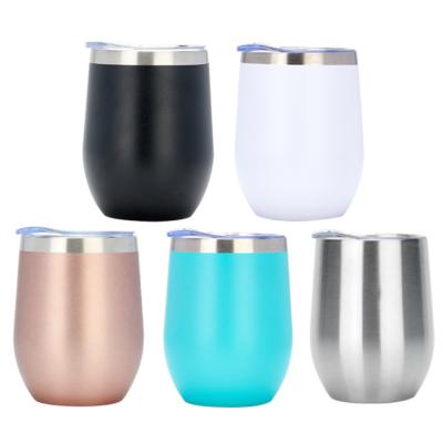 China Viable Drinking Bottle 12oz Coffee Metal Wine Tumbler Custom Logo Stainless Steel Tumbler Insulated Tumbler for sale