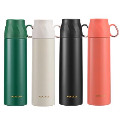 China Sustainable Custom Made 260ml 350ml 500ml Insulated Double Wall Stainless Steel Thermos Flask Bounce With Small Cups In Stock for sale