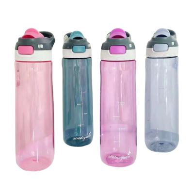 China 750ml BPA Free PC Outdoor Sport Stocked Plastic Water Bottle With Straw for sale