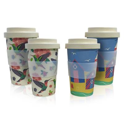 China New Product Ideas Reusable Coffee Mug Promotional Eco-Friendly Sustainable Bamboo Fiber Cup Reusable High Quality Reusable for sale