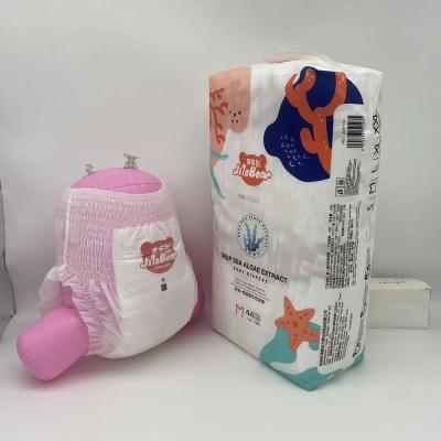 China New Design Quality Texture Deep Sea Printed Seaweed Extracts Baby Diaper for sale