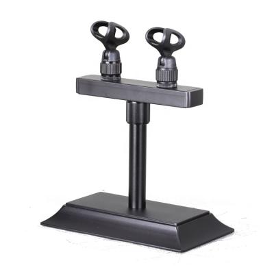 China College Podium Microphone Metal Bracket Desktop Aluminum Microphone Stand with 2/3/4 Microphone Clips for sale