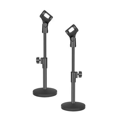 China Stable Steel Desktop Mic Stand with Black Iron Base, Mic Clip and 5/8