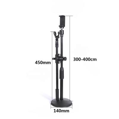 China Metal Desk Live Advertising 2020 New 360 Adjustable With Microphone Arm Clip Holder Desktop Phone Holder for sale