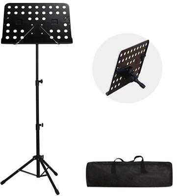 China Metal Steel Music Stand with Bag and Sheet Music Tray Clip Carrying Rack for Instrumental Performance for sale