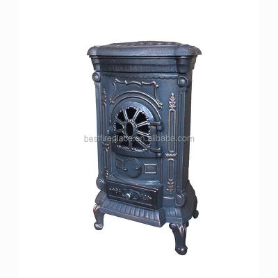 China Rustic black wood winter wood stove multi fuel cooktop cast iron heater for sale