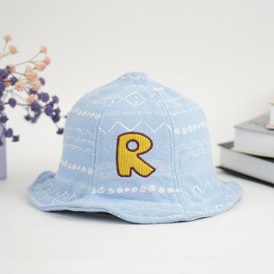 China Custom Logo Adjustable Designed Fashion Summer Image Beach Cotton Sun Hat Foldable Bucket Hat For Babies for sale