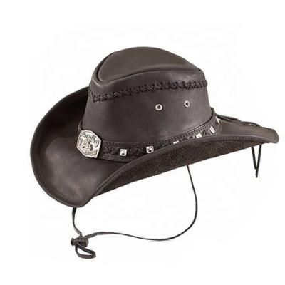 China Wholesale Promotional Custom Leather Cowboy Character Logo Band Straw Werstern PU Hats for sale