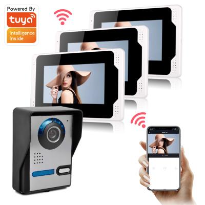 China Apartment 110 Degree Multi Video Voice Call Wifi Tuya Door Phone With 7 Inch Screen CR-701FA13 for sale