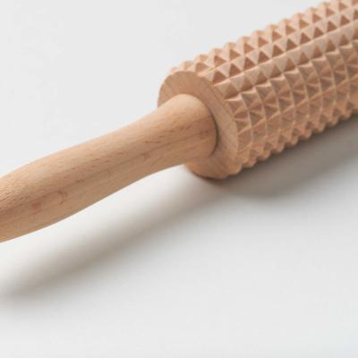 China Sustainable Manufacturers direct sawtooth rolling pin spiral rolling pin pattern baking roller flower stick cake pastry sawtooth rolling pin for sale