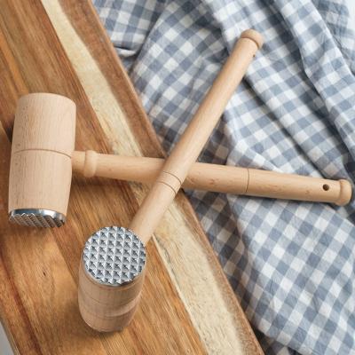 China Sustainable Factory custom home kitchen restaurant wooden meat loose hammer, you can go out to knock the steak manually for sale