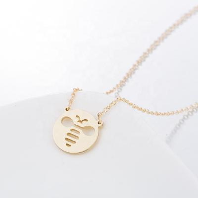 China Stainless Steel Gold Bee Necklace Spring Jewelry Good Quality and Fast Shipping Service for sale