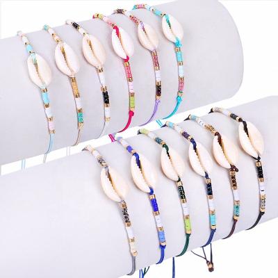 China Bohemian Shell Woven Bracelet Ins Graceful Bracelet New Style Rope Bracelet for sale