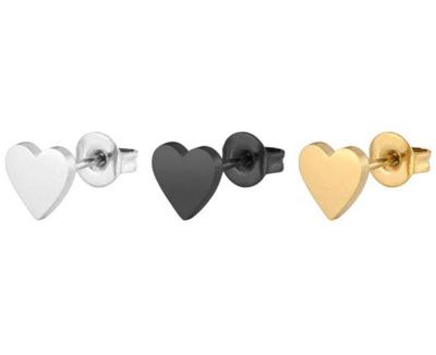 China Small Size Stainless Steel Gold Ear Stud Heart Earring Good Quality for sale