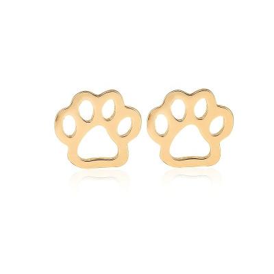 China Mini Golden Stainless Steel New Pug Jewelry Footprint Earring Findings Hot Coming for sale