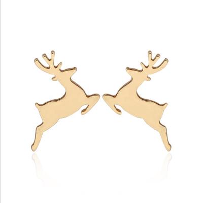 China Stainless Steel Christmas Reindeer Earrings Stainless Steel Ear Stud for sale